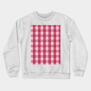 Classic Gingham Fabric Checkered Retro Pattern Red Crewneck Sweatshirt